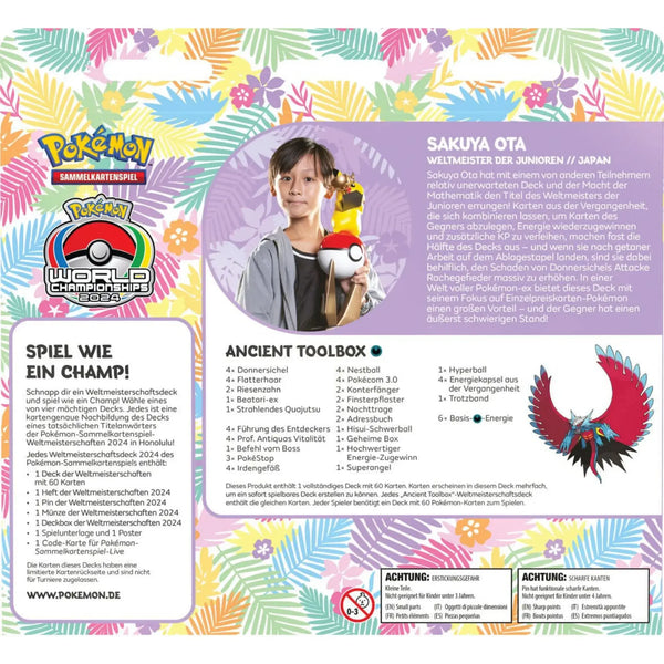 Rückseite des Weltmeisterschaftsdeck  von Sakuya Ota mit Profil, Deckliste und Turnierdetails