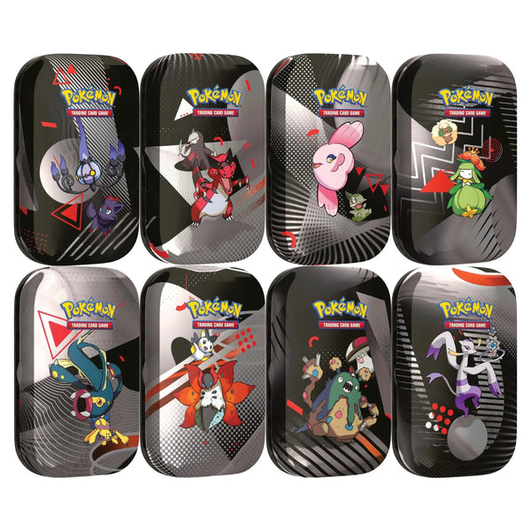 Karmesin & Purpur Schwarze Blitze & Weiße Flammen Mini Tin DE