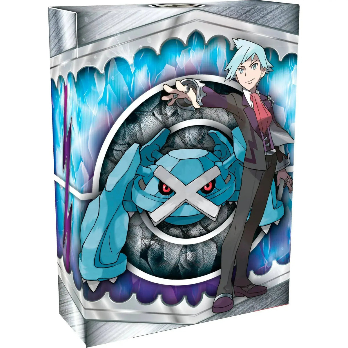 Exklusive Pokémon-Deckbox mit Metagross-Design – enthalten im Steven Battle Deck Set