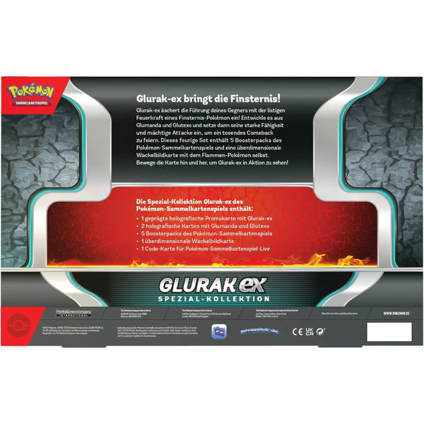 Rückseite der Glurak EX Spezial-Kollektion mit Produktdetails und Beschreibung