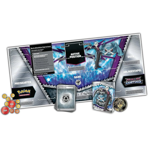 Komplettes Set des Kampfdecks Troy – Spielunterlage, Marker, Karten und Deckbox in einer Box