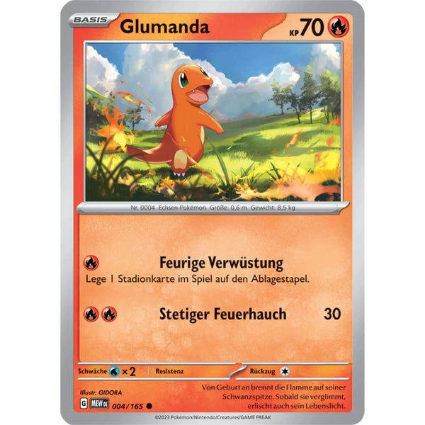 Glumanda Pokémon-Karte aus der Glurak EX Kollektion – Basis Feuer-Pokémon