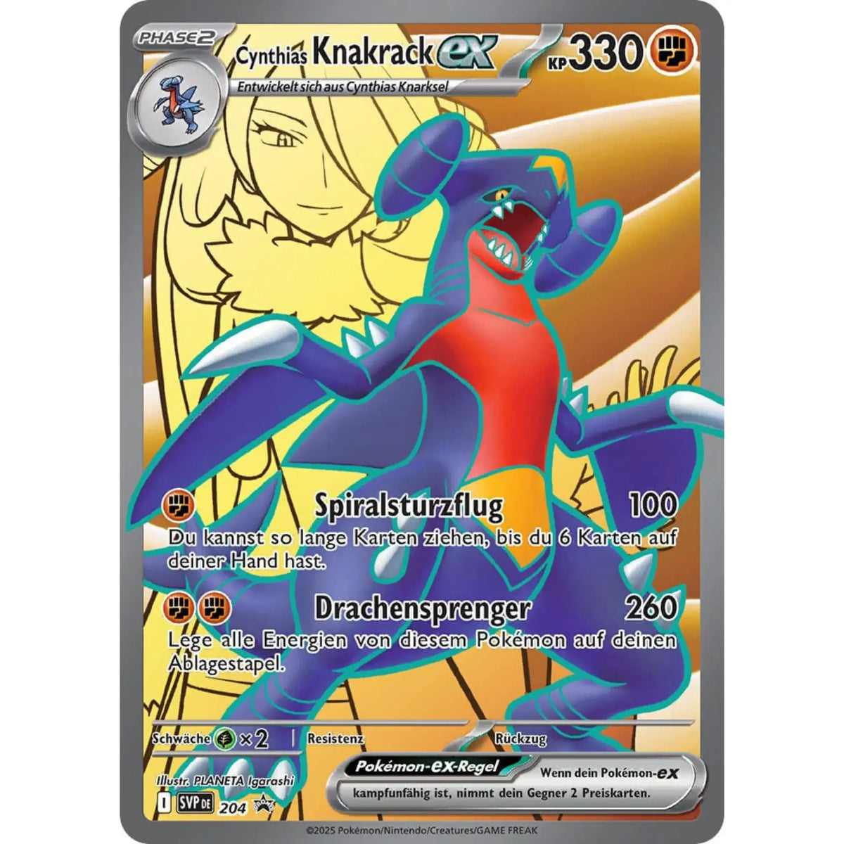 Knakrack EX Promokarte – glänzende Kampf-Pokémon Karte aus der Premium-Kollektion