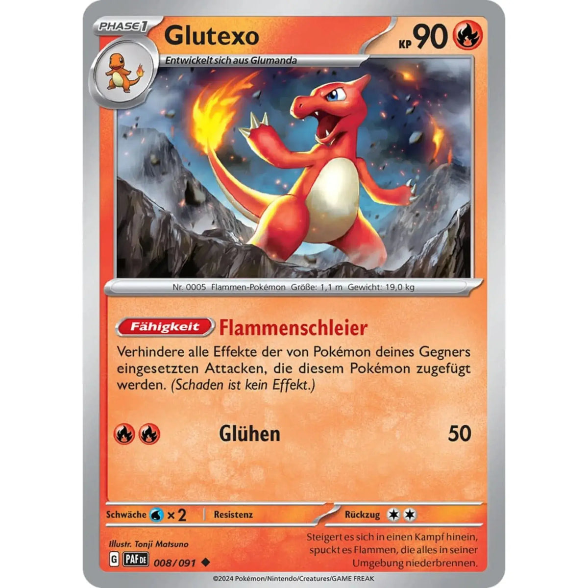 Glutexo Pokémon-Karte aus der Glurak EX Kollektion – Feuer-Pokémon Karte